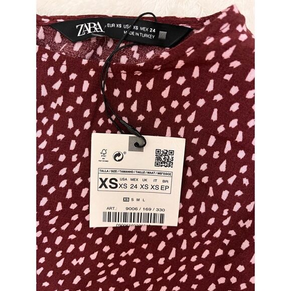 NWT Zara Draped Printed Mini Dress, Size XS - Picture 11 of 11